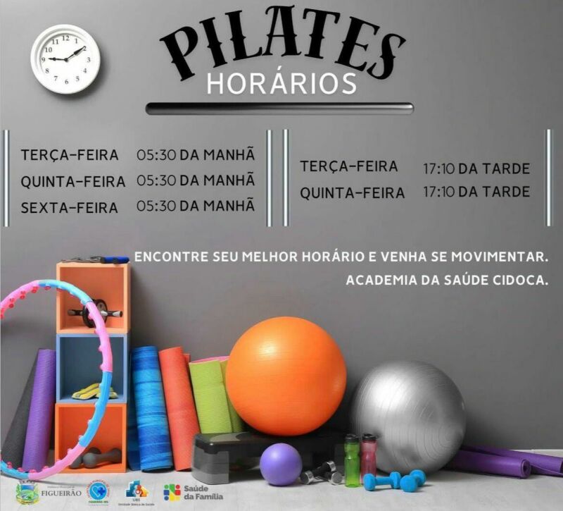 Imagem ilustrativa da matéria Prefeitura de Figueirão divulga horários das aulas de Pilates na Academia da Saúde